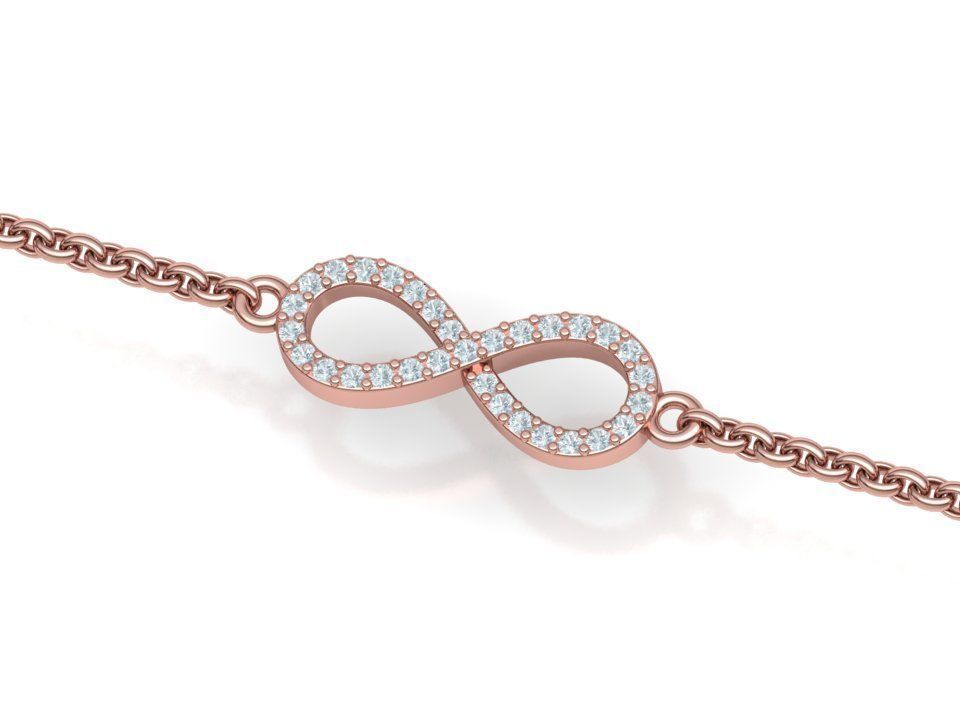 infinity diamond bracelet 3dprint model Endless Bracelet 3D print model_5