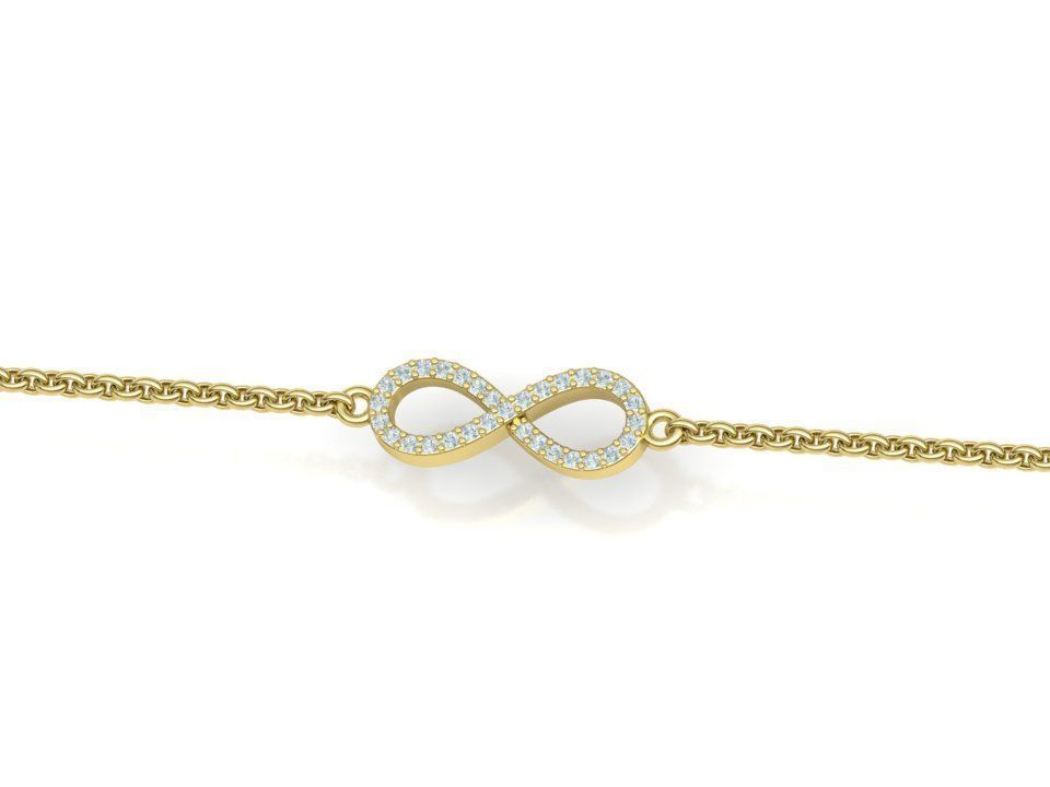 infinity diamond bracelet 3dprint model Endless Bracelet 3D print model_25