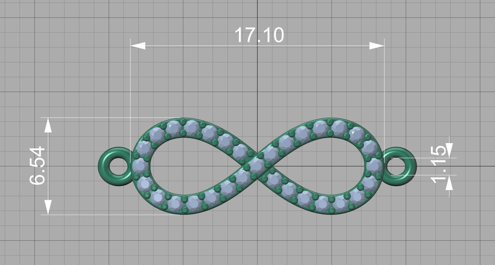 infinity diamond bracelet 3dprint model Endless Bracelet 3D print model_13