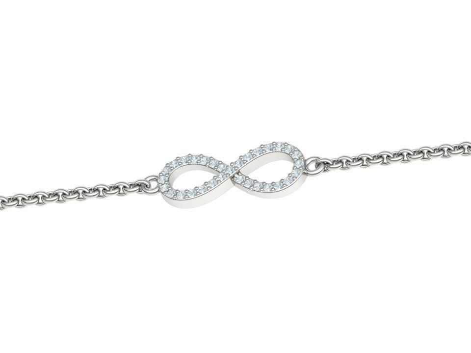 infinity diamond bracelet 3dprint model Endless Bracelet 3D print model_10