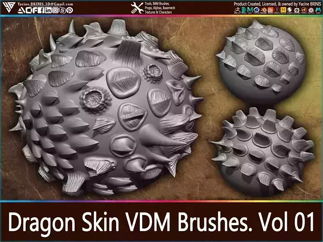 Dragon Skin VDM Brushes for ZBrush Vol 01
