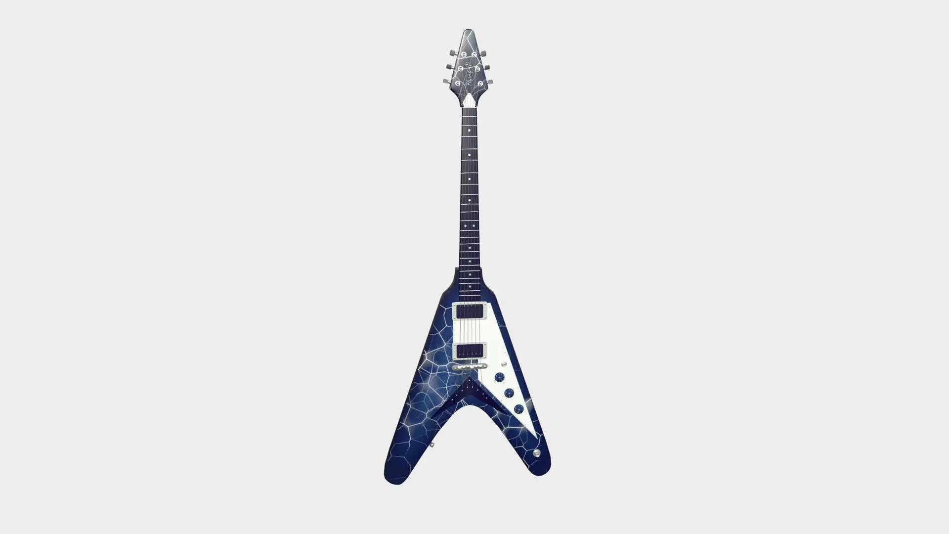 Electric Guitar D09 Dark Blue - Music Instrument Design Low-poly 3D model_0