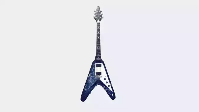 Electric Guitar D09 Dark Blue - Music Instrument Design Low-poly 3D model