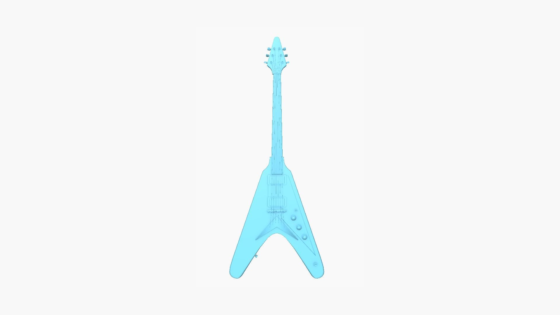 Electric Guitar D10 Pink - Music Instrument Design Low-poly 3D model_7