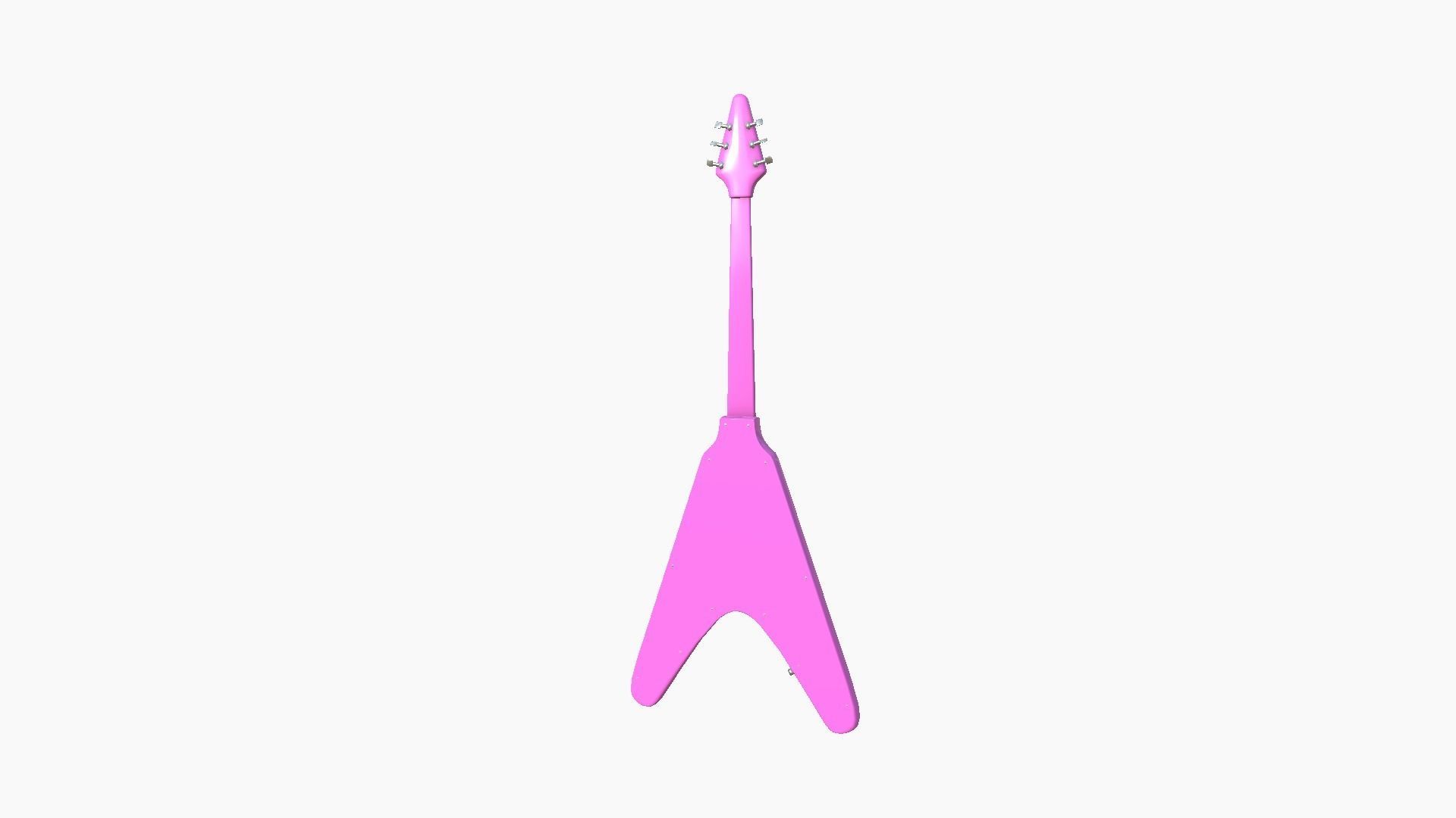Electric Guitar D10 Pink - Music Instrument Design Low-poly 3D model_3