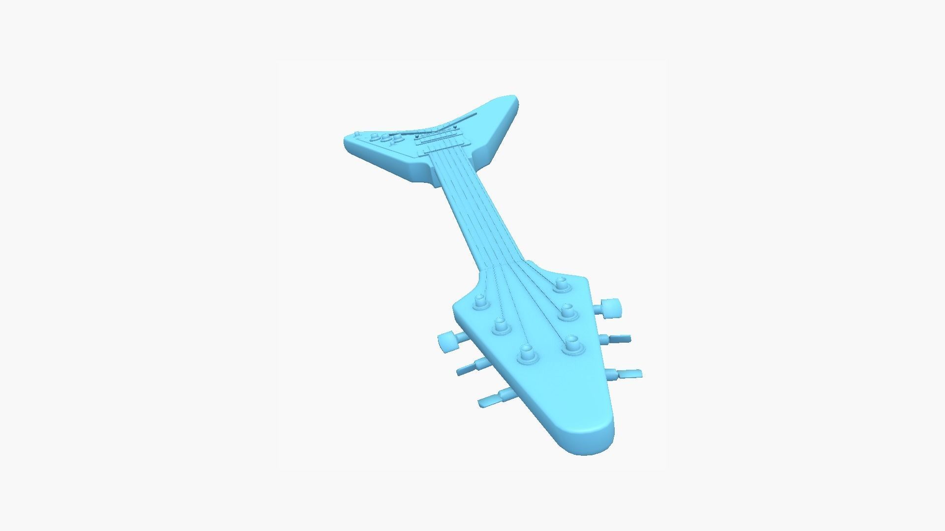 Electric Guitar D10 Pink - Music Instrument Design Low-poly 3D model_9