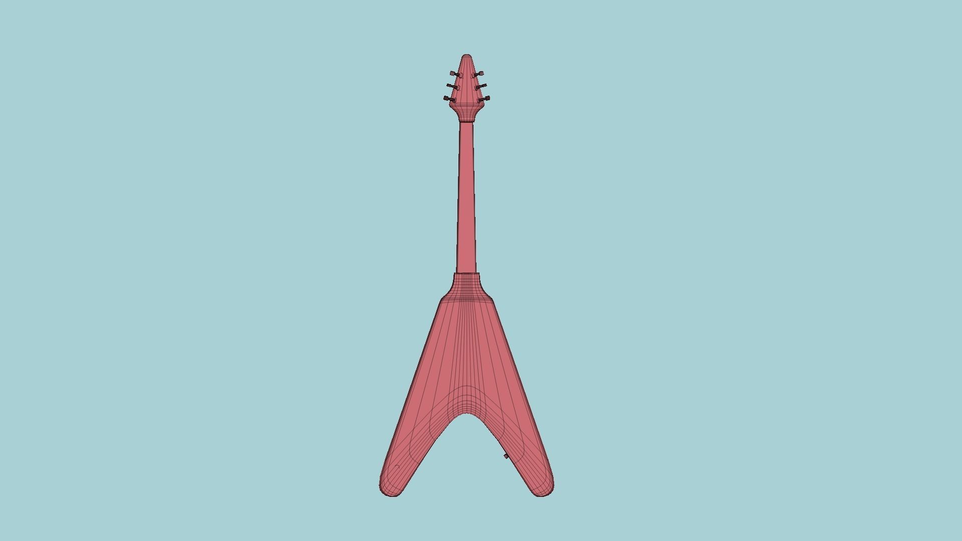 Electric Guitar D10 Pink - Music Instrument Design Low-poly 3D model_14