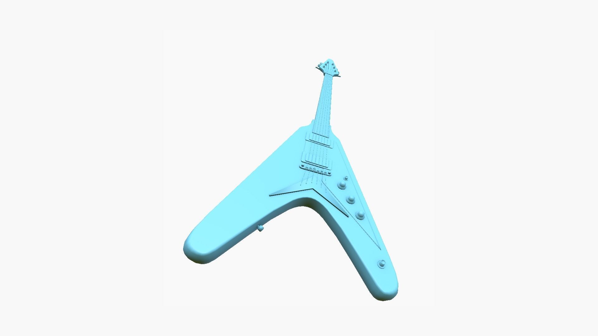 Electric Guitar D10 Pink - Music Instrument Design Low-poly 3D model_8