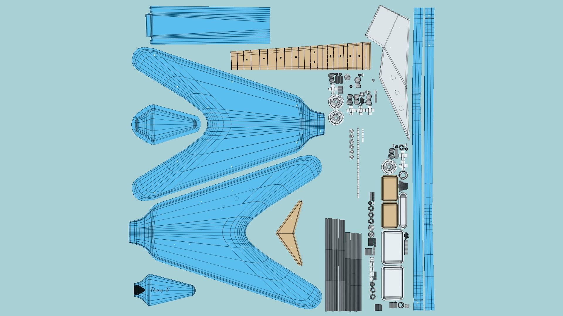 10 Electric Guitars D Collection - Music Instrument Design _67