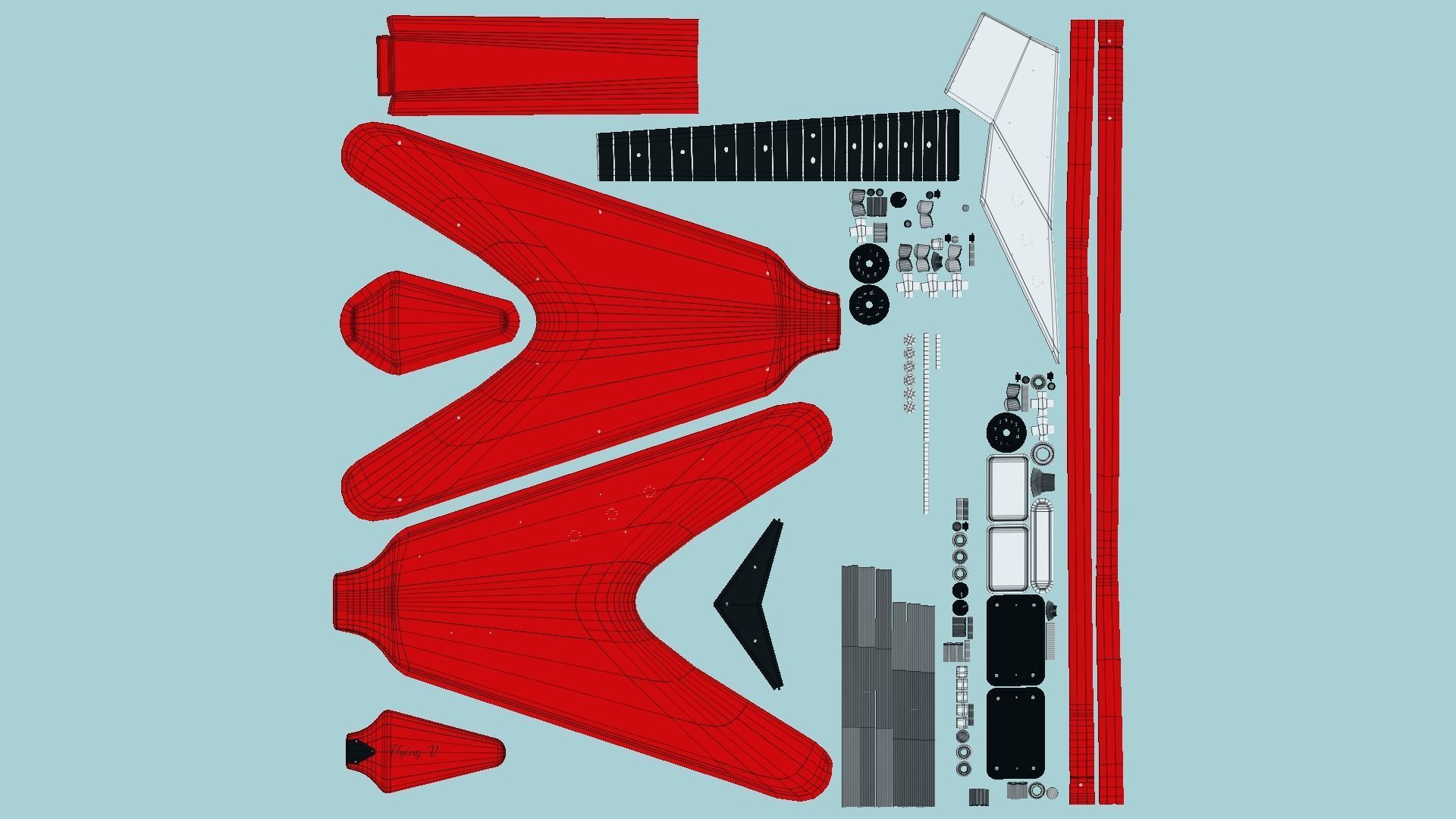 10 Electric Guitars D Collection - Music Instrument Design _68