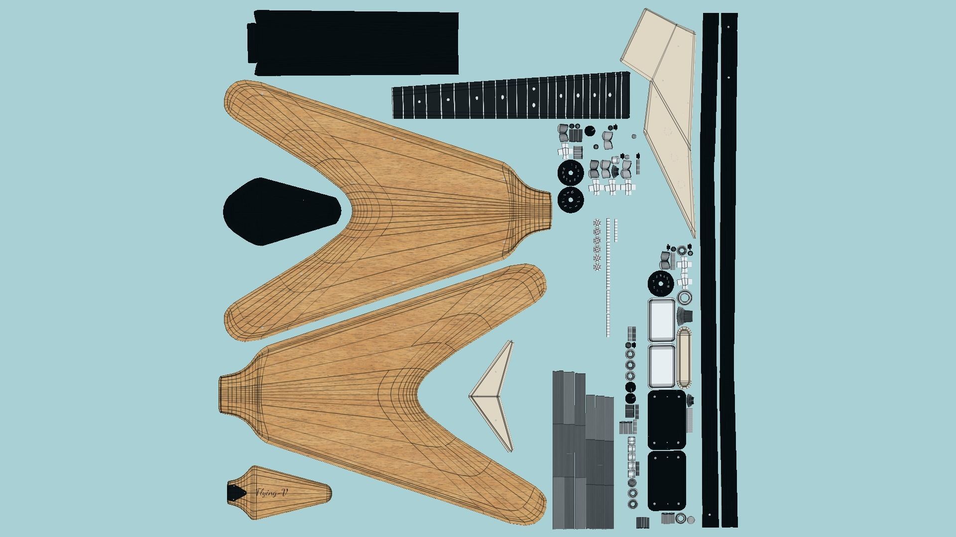 10 Electric Guitars D Collection - Music Instrument Design _73