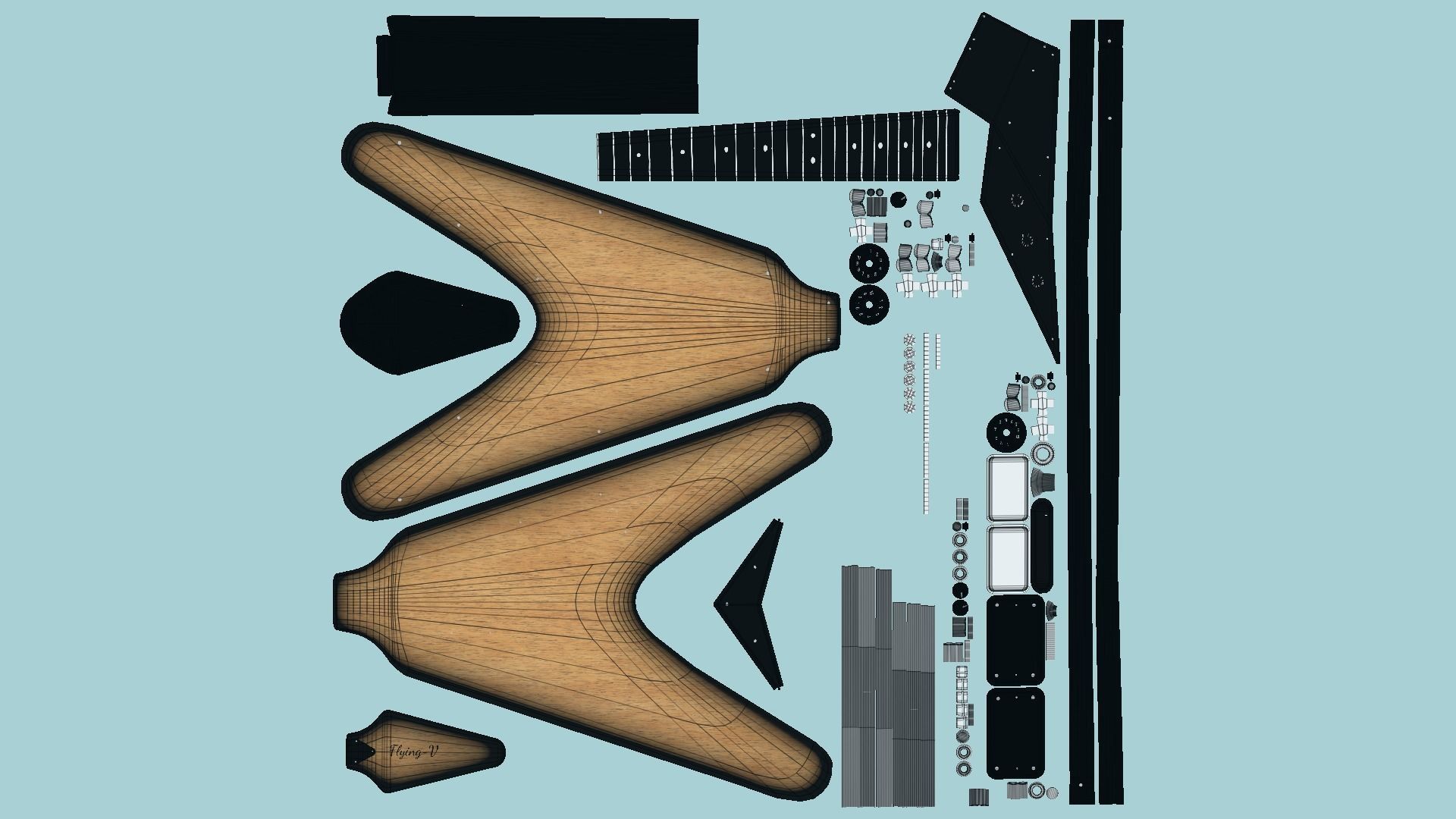 10 Electric Guitars D Collection - Music Instrument Design _76