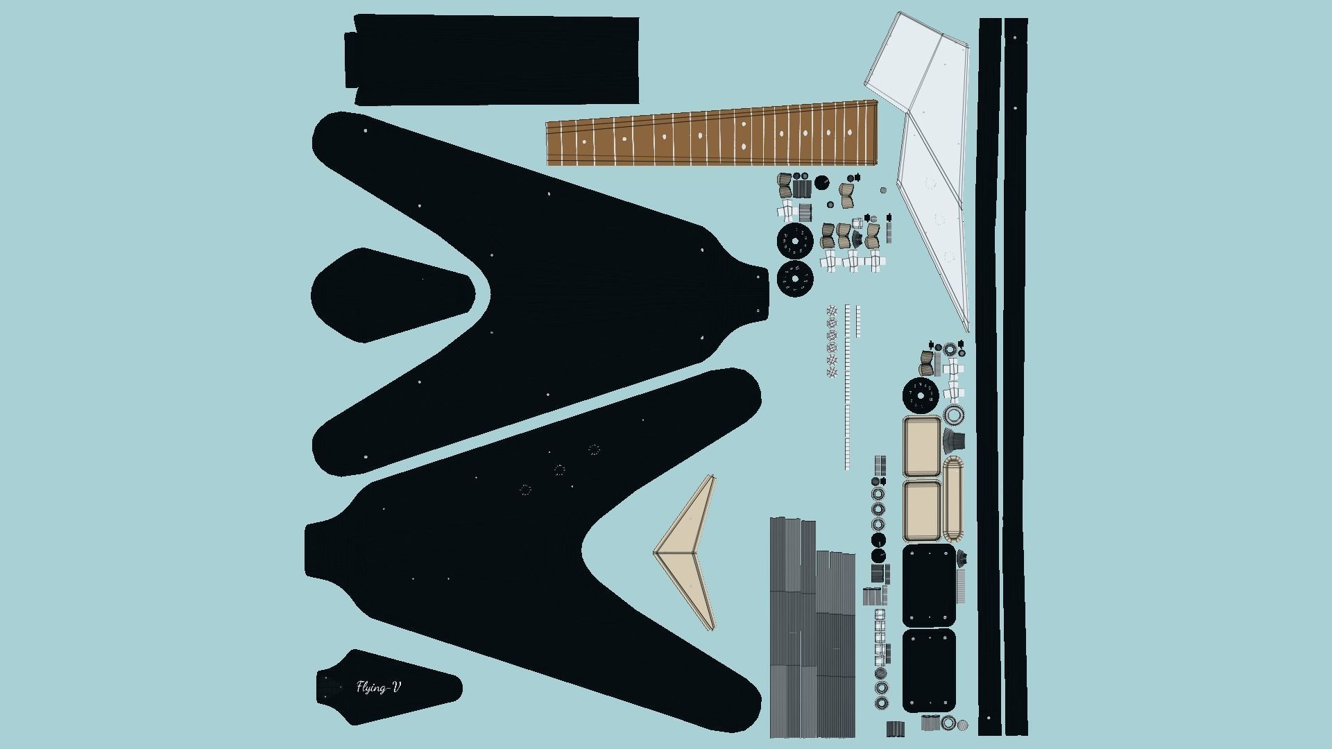 10 Electric Guitars D Collection - Music Instrument Design _69