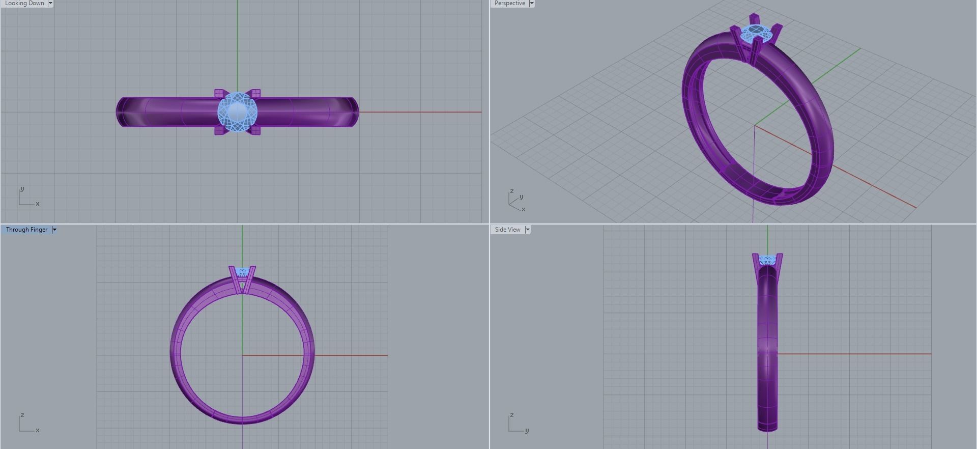 wedding engagement women ring 3dm   3D print model_2