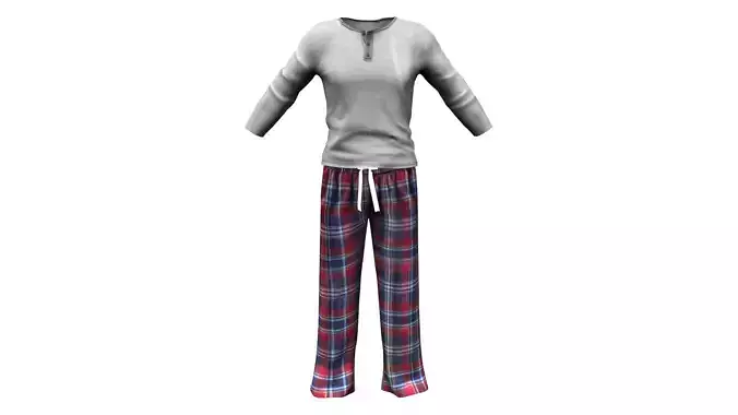Loungewear Set plaid pajama on mannequin