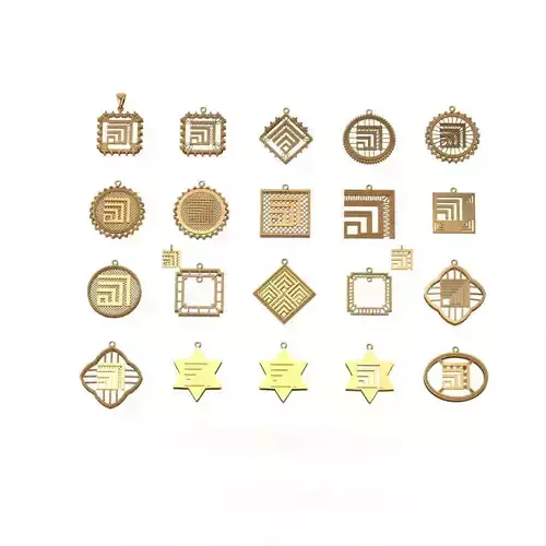 Allah pendant 20 models 3dm