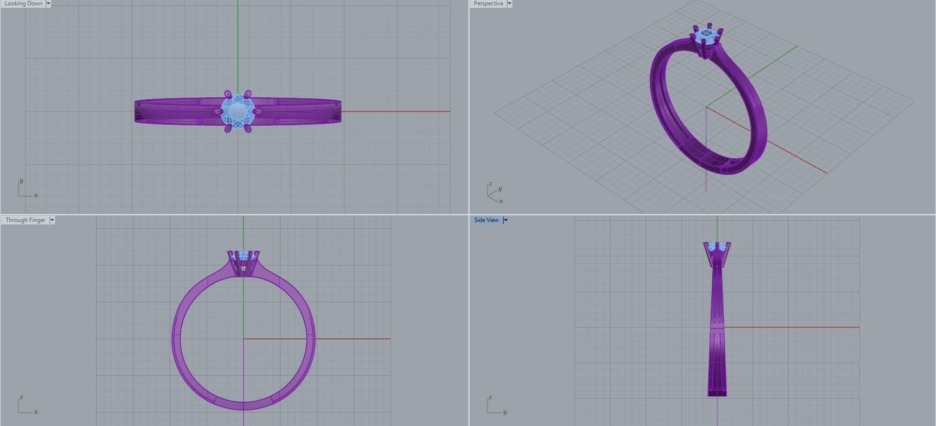 wedding engagement women ring 3dm model 3D print model_2