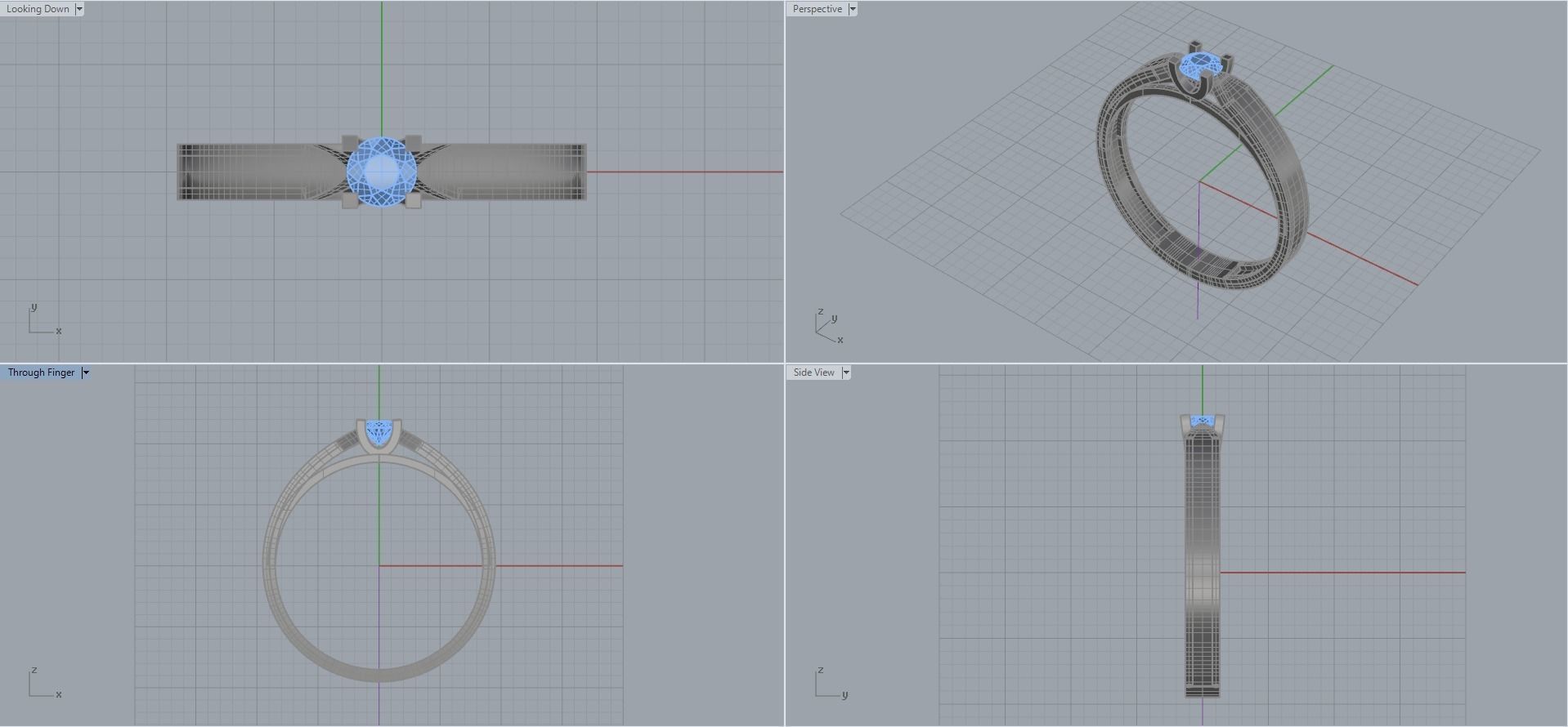 wedding engagement women ring 3dm model 3D print model_2