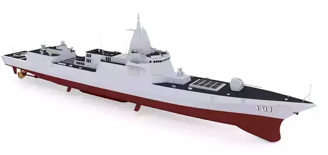 POWERFUL CHINESE TYPE-055 GUIDED MISSLE DESTROYER 3D PRINT READY 3D print model