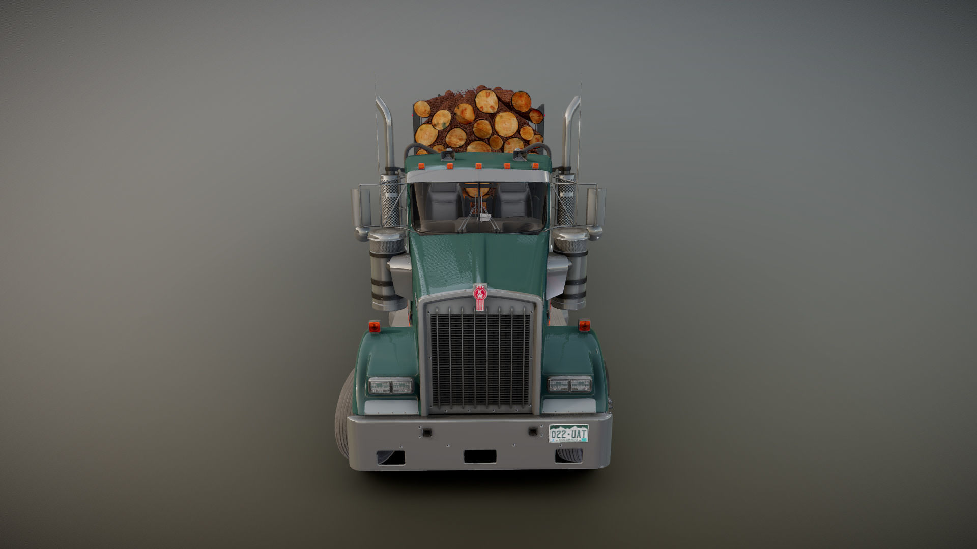 Kenworth log truck Low-poly 3D model_30