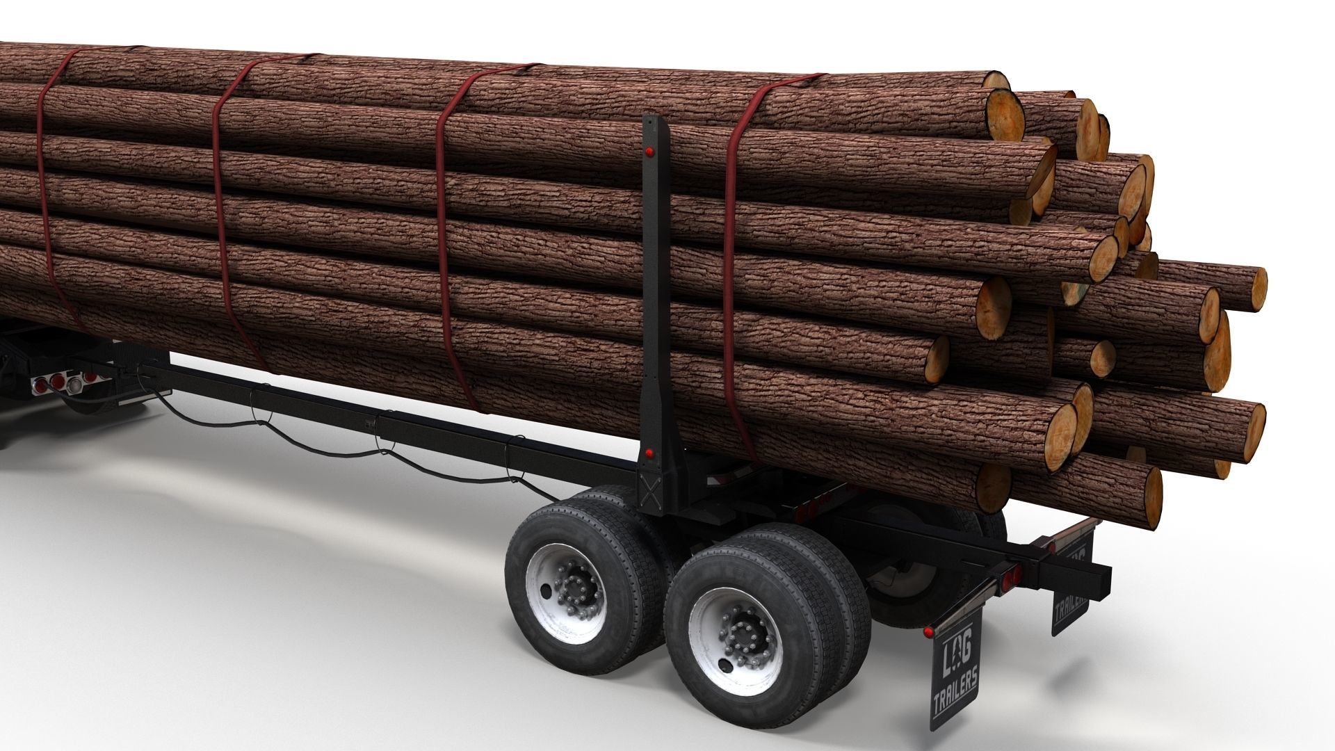 Kenworth log truck Low-poly 3D model_4