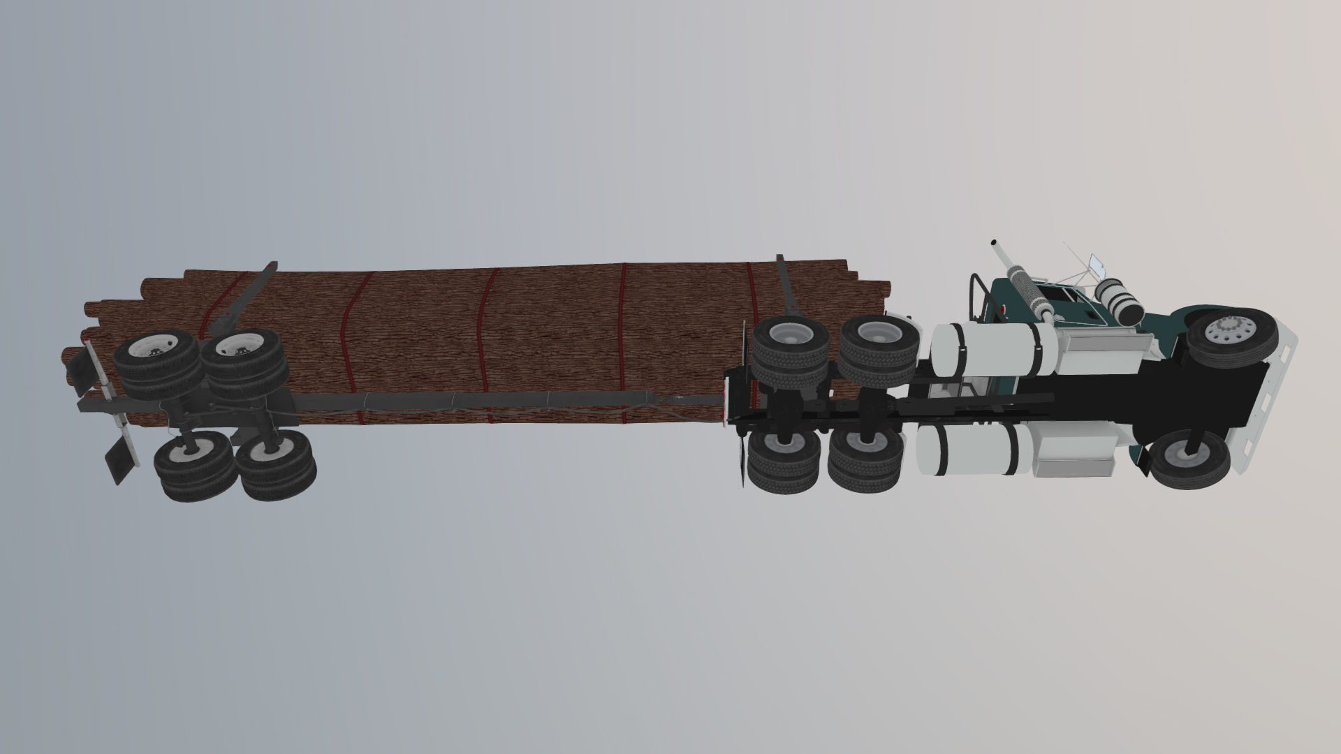 Kenworth log truck Low-poly 3D model_42