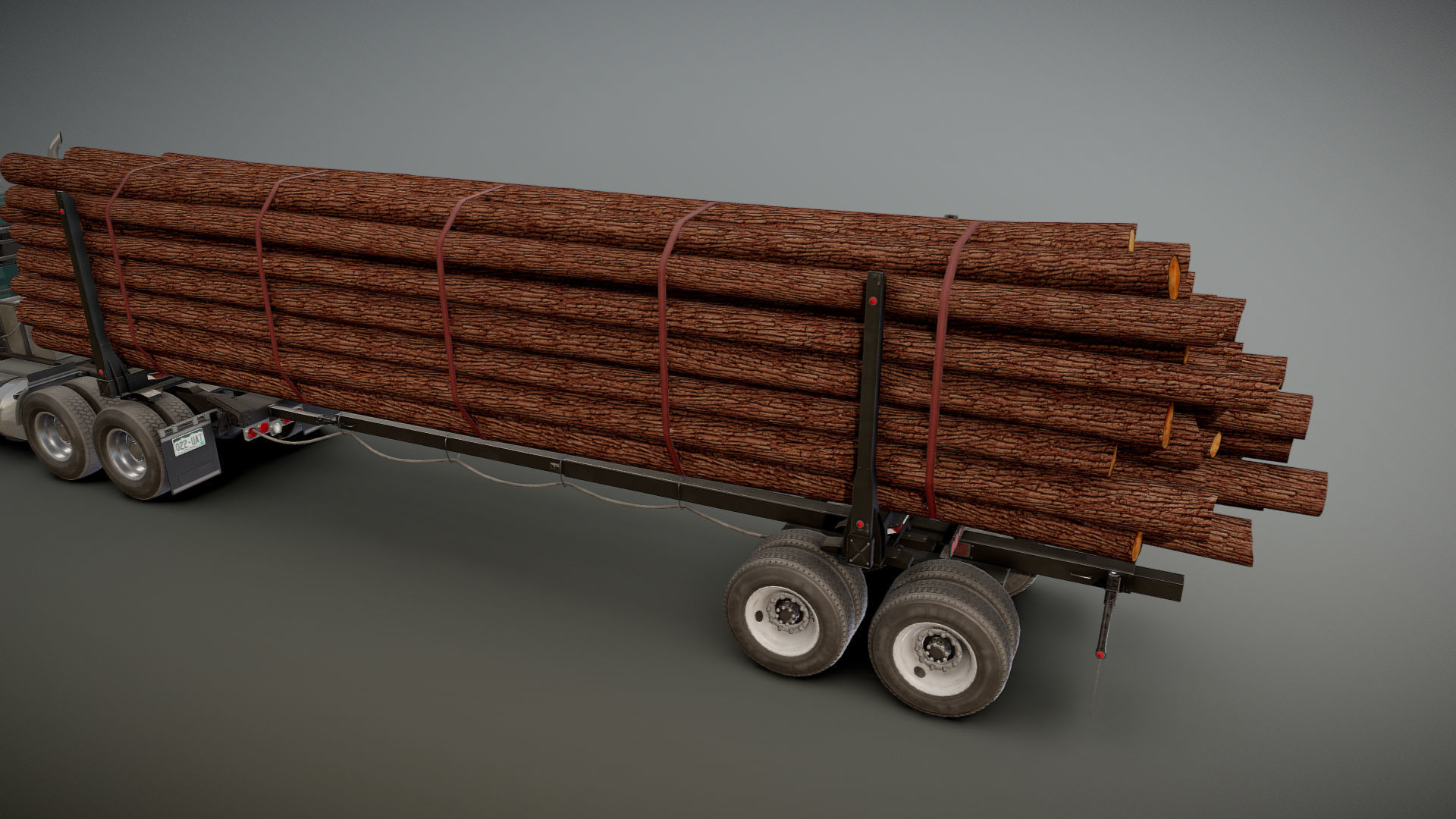 Kenworth log truck Low-poly 3D model_29