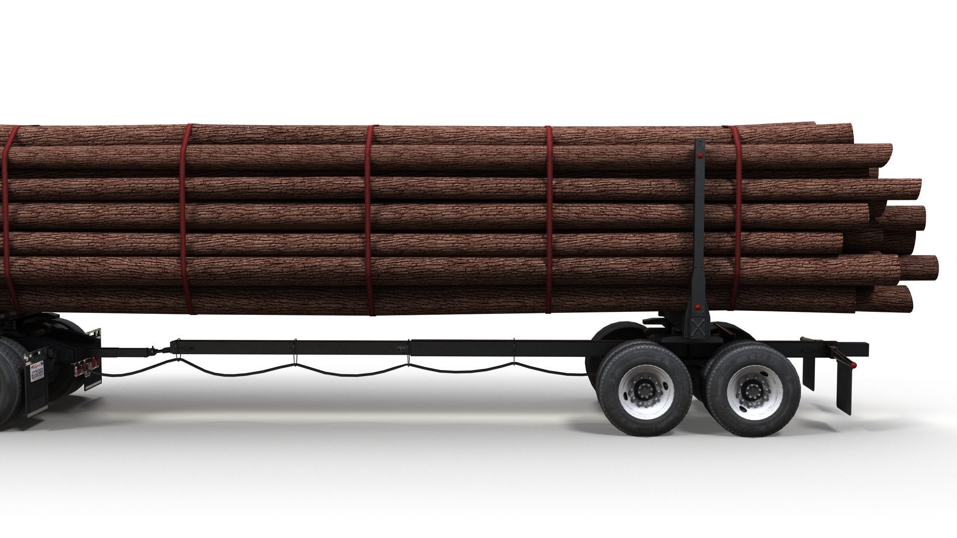 Kenworth log truck Low-poly 3D model_7