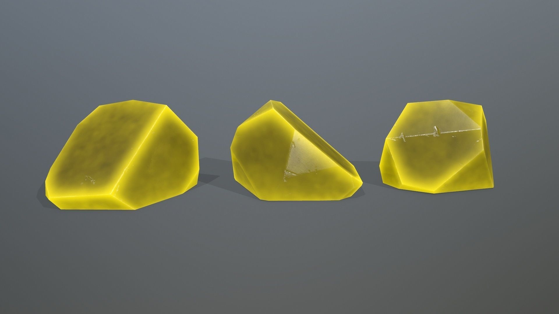 Crystal Set crystals Low-poly 3D model_6