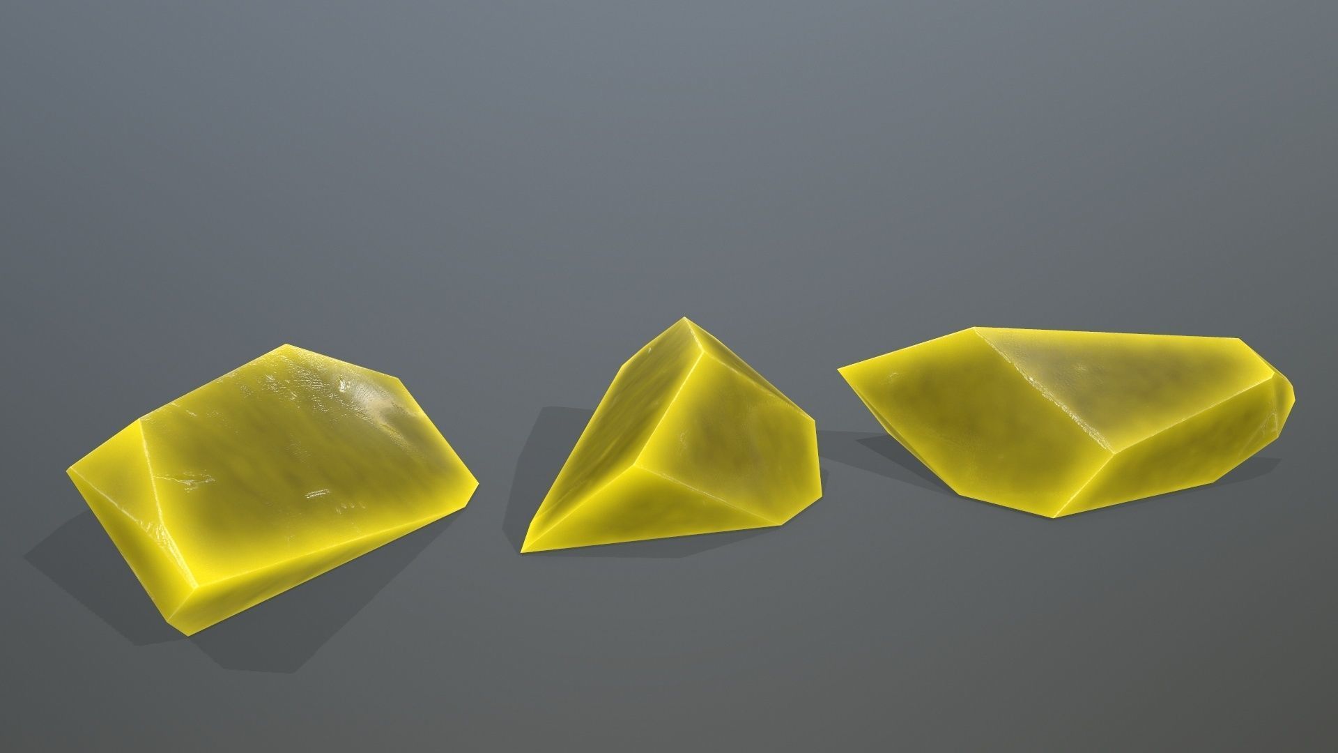 Crystal Set crystals Low-poly 3D model_2
