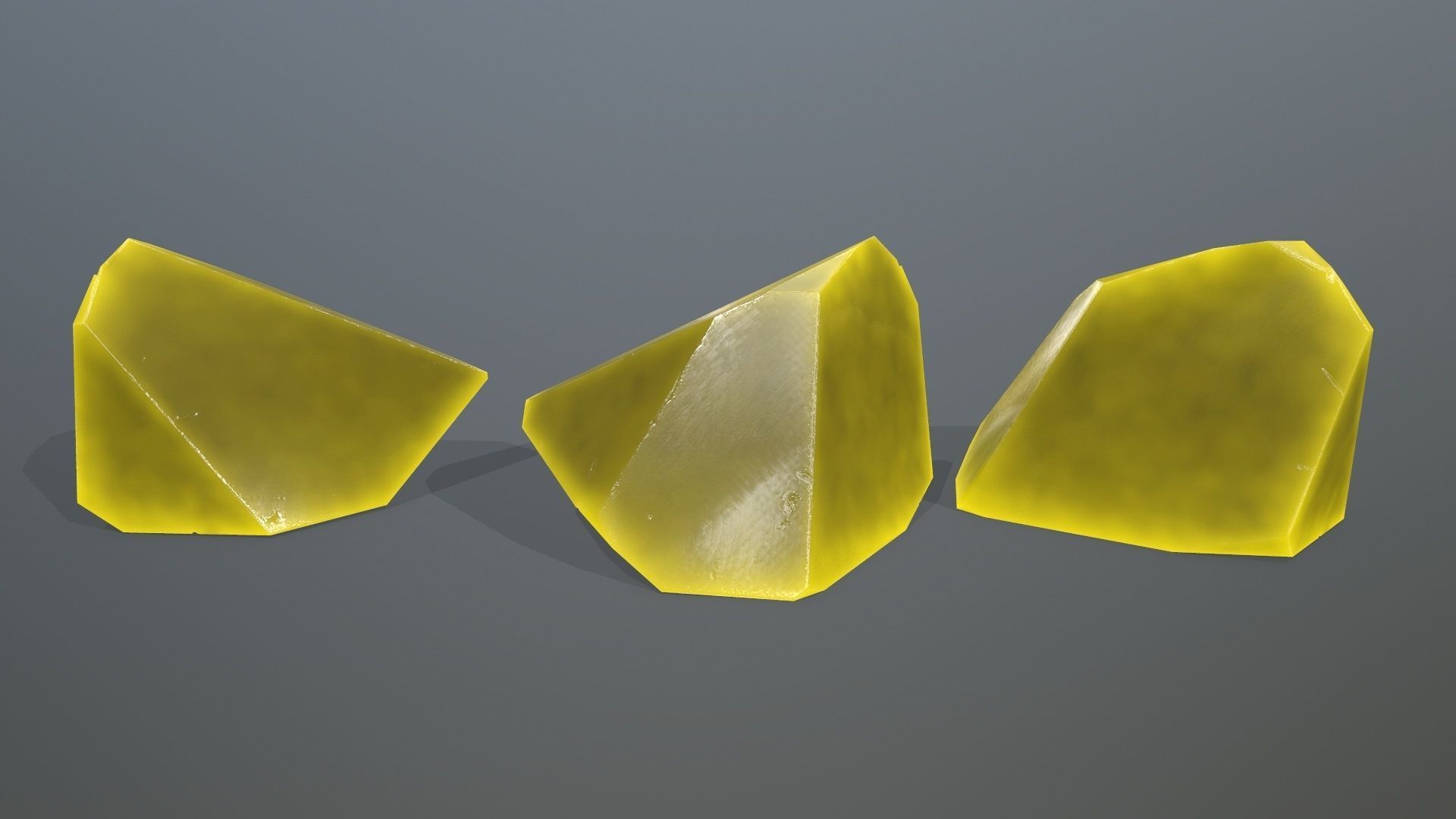 Crystal Set crystals Low-poly 3D model_1