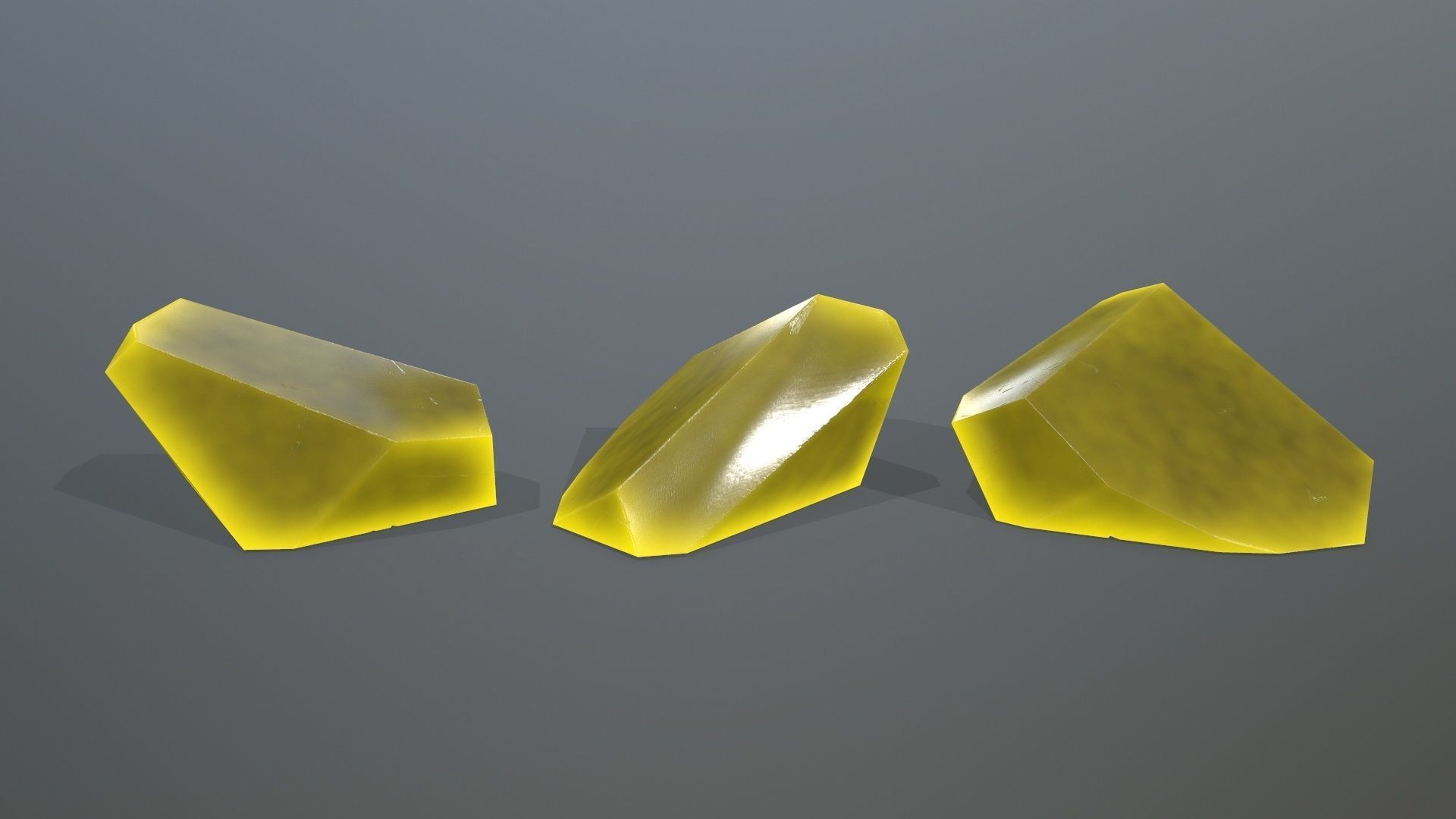 Crystal Set crystals Low-poly 3D model_4