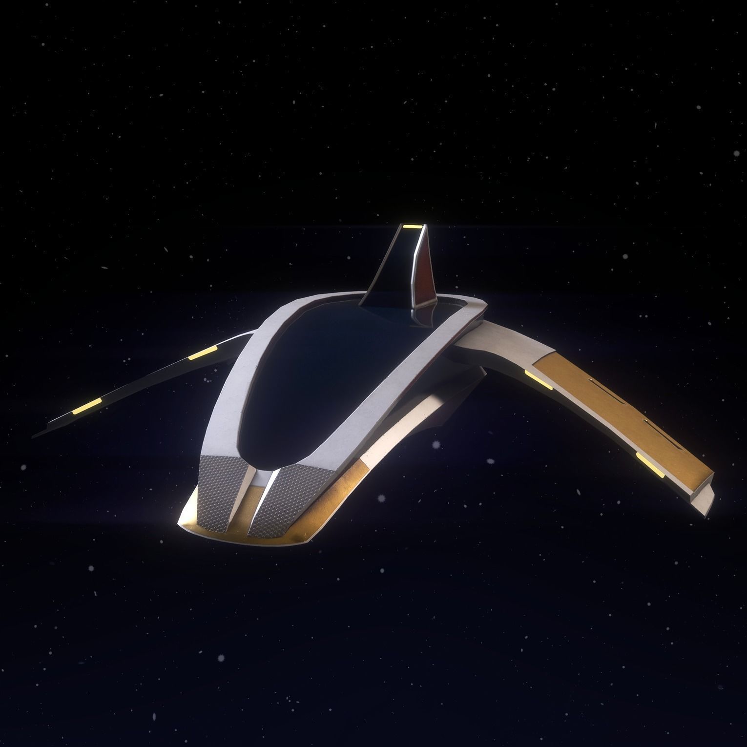 Futuristic spaceship with 4 different materials 4k Low-poly 3D model_4