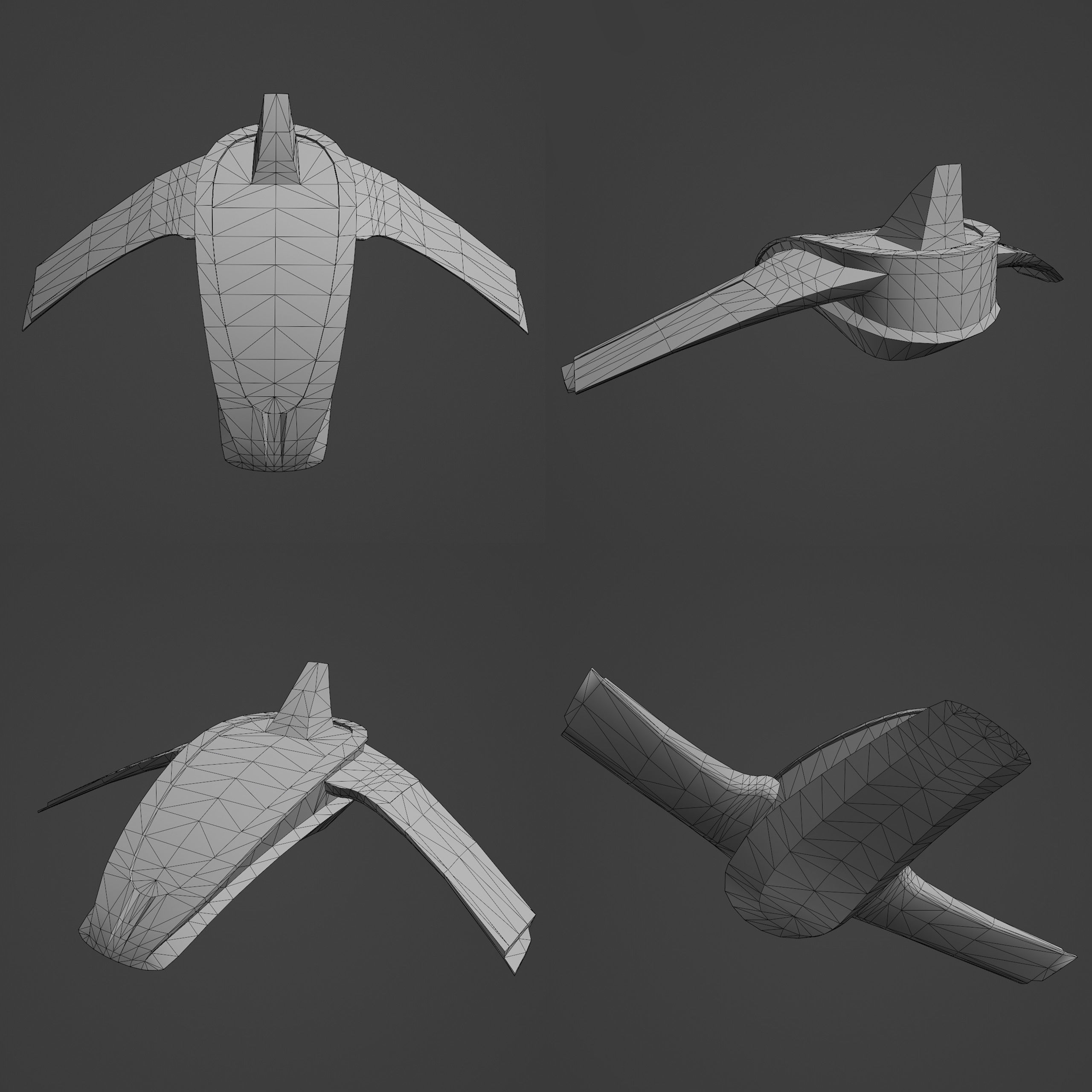 Futuristic spaceship with 4 different materials 4k Low-poly 3D model_5
