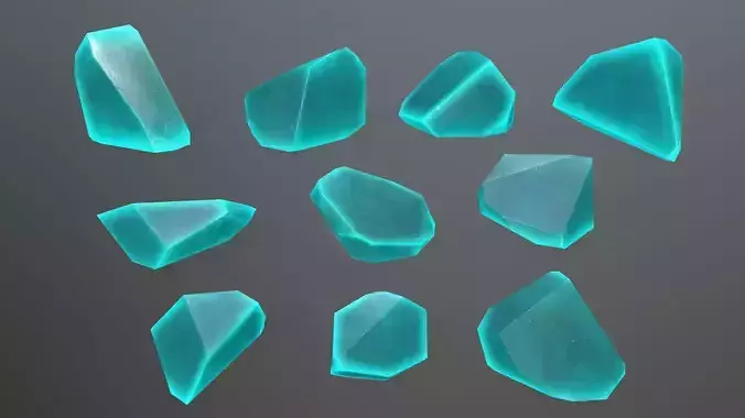 Crystal Set of turquoise glass pieces