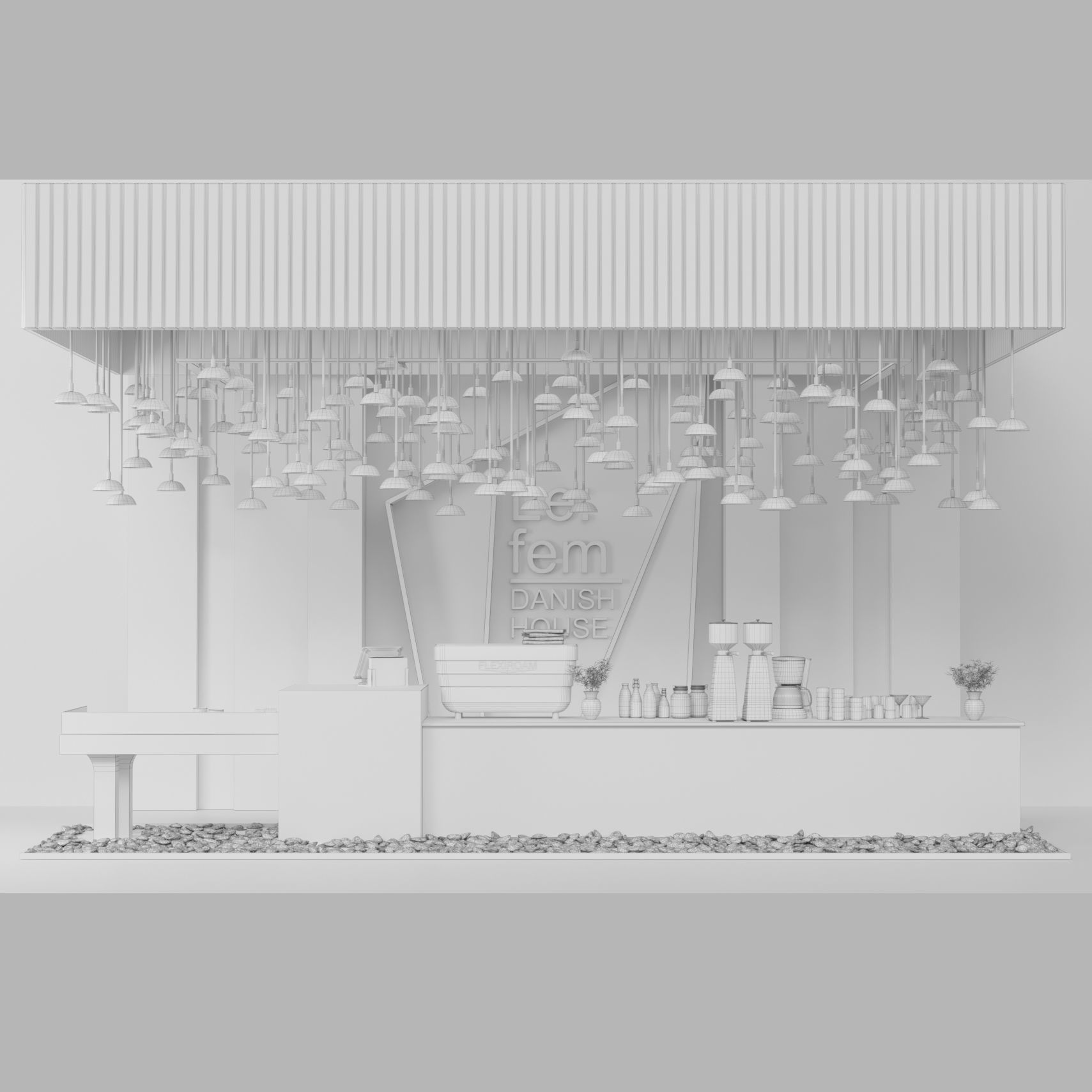 Design project of a coffee shop with a showcase of desserts 3D model_1