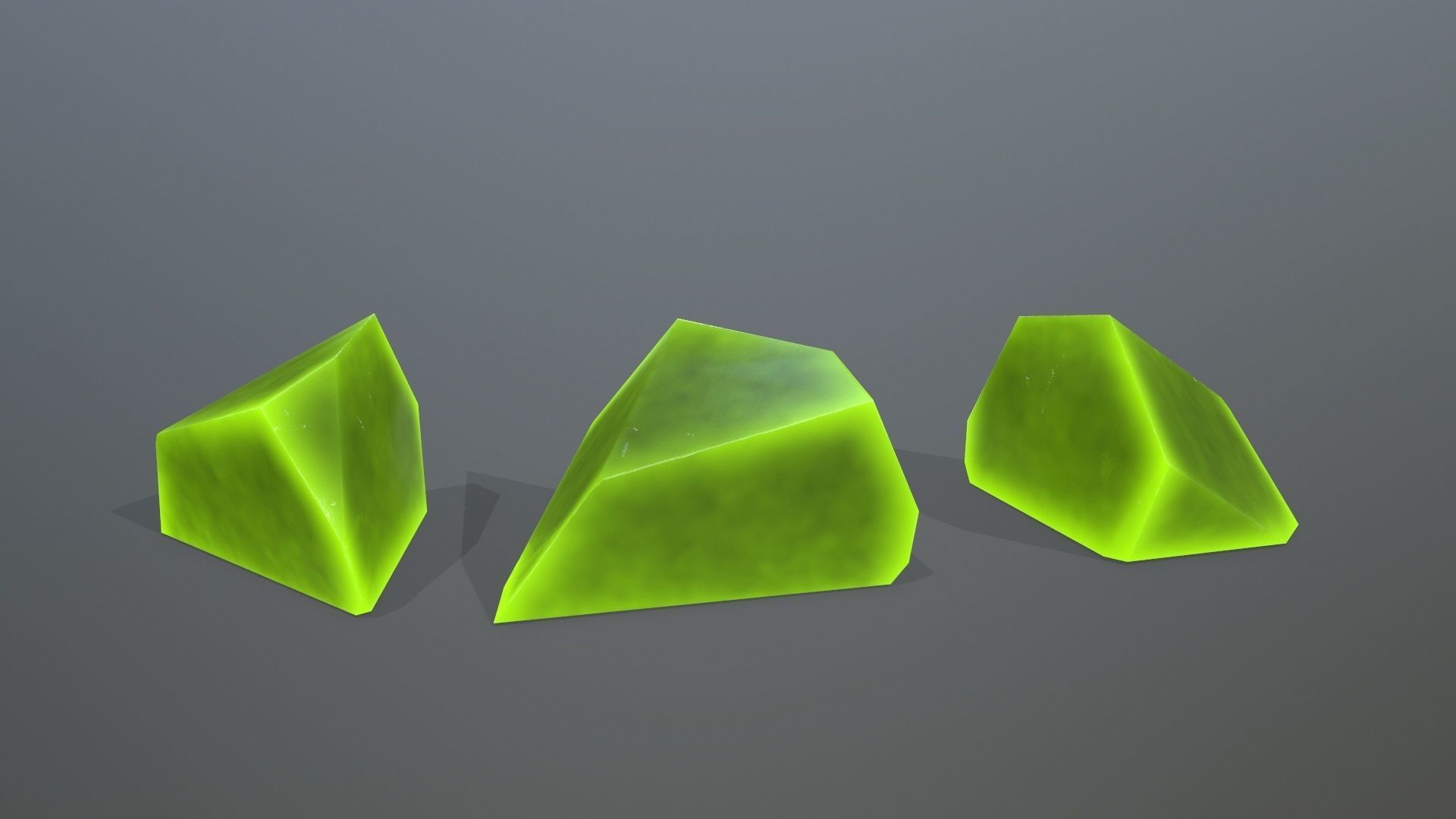 Crystal Set of stones Low-poly 3D model_9