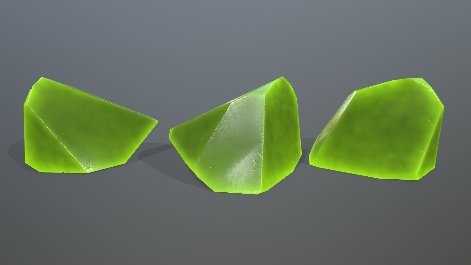 Crystal Set of stones Low-poly 3D model_1