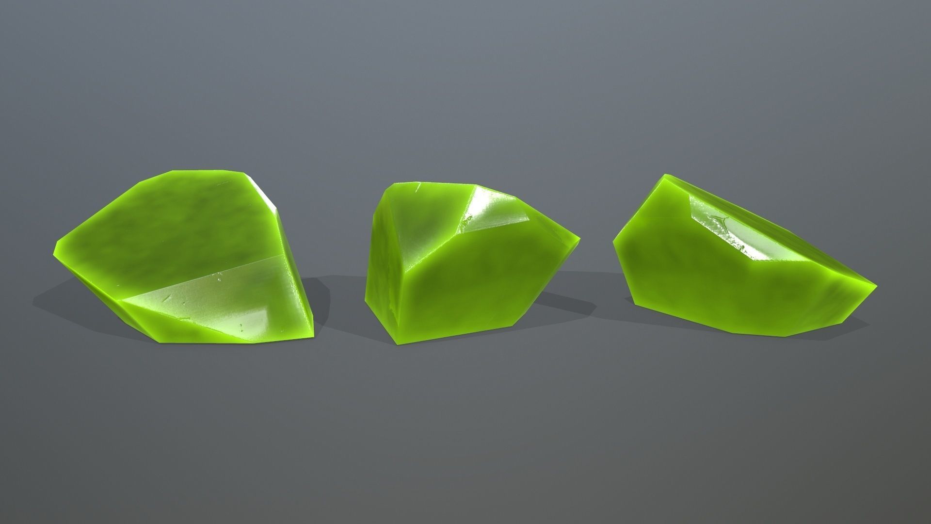 Crystal Set of stones Low-poly 3D model_10