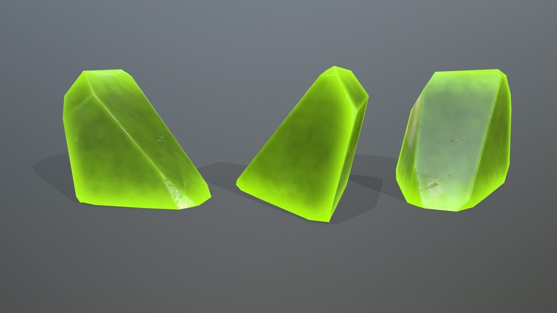 Crystal Set of stones Low-poly 3D model_5