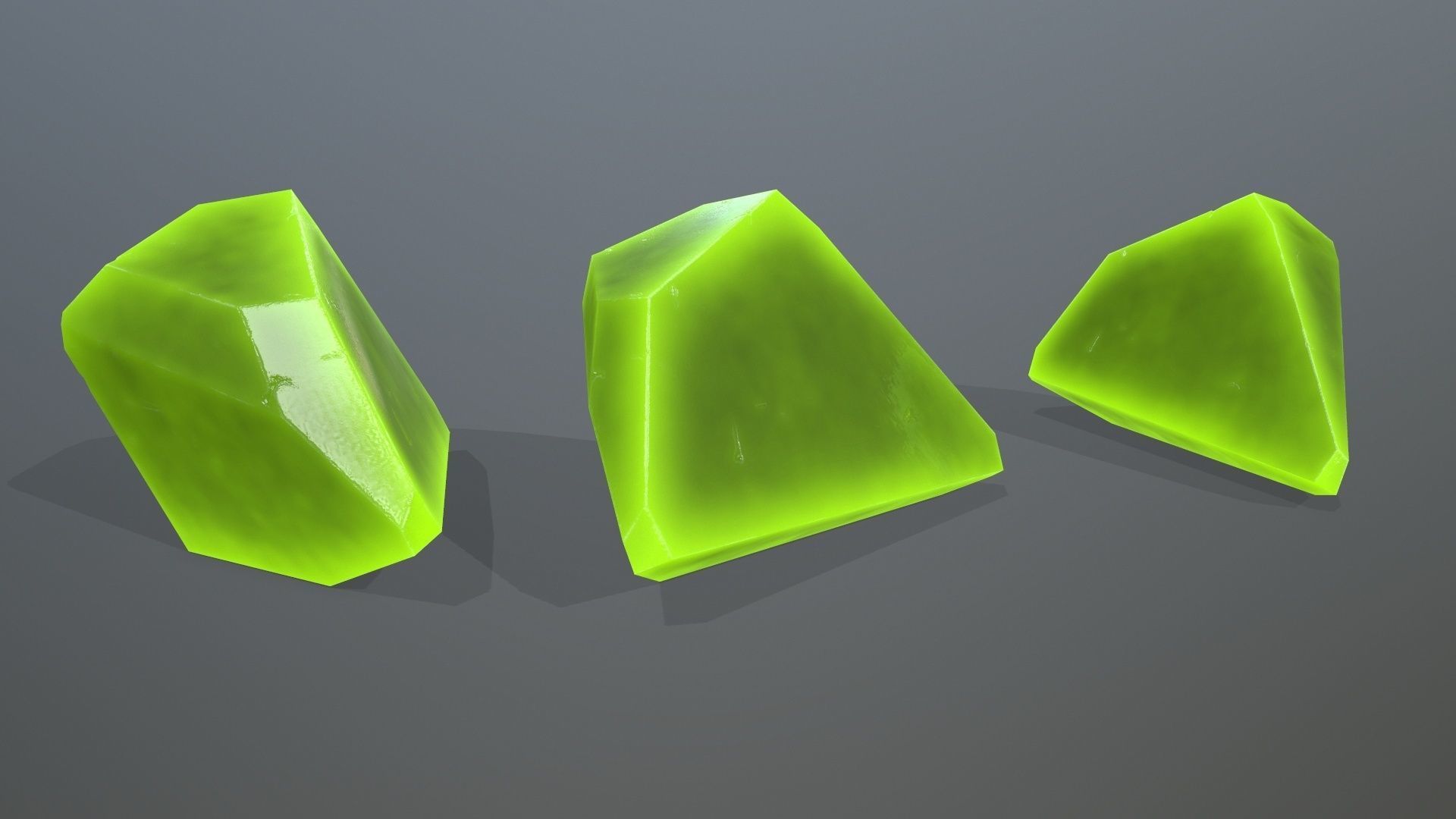 Crystal Set of stones Low-poly 3D model_7