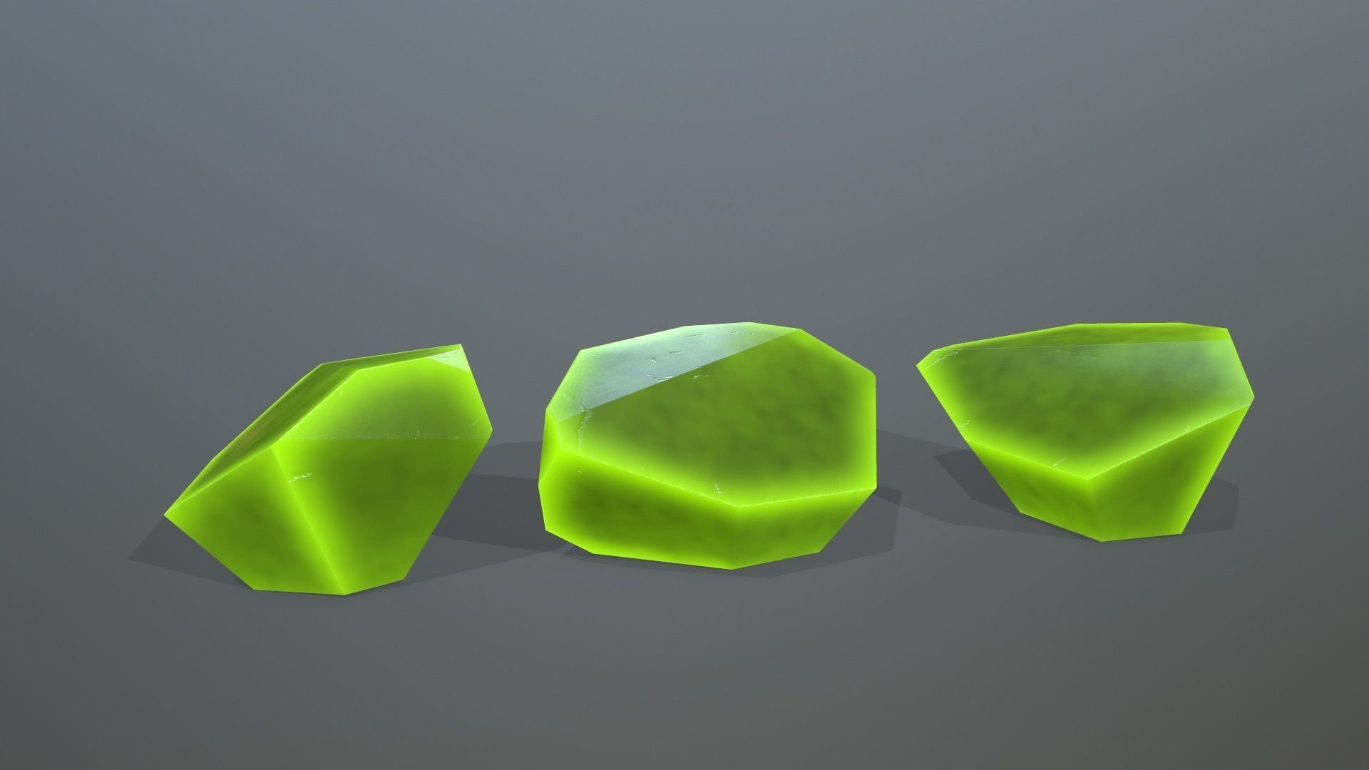 Crystal Set of stones Low-poly 3D model_8