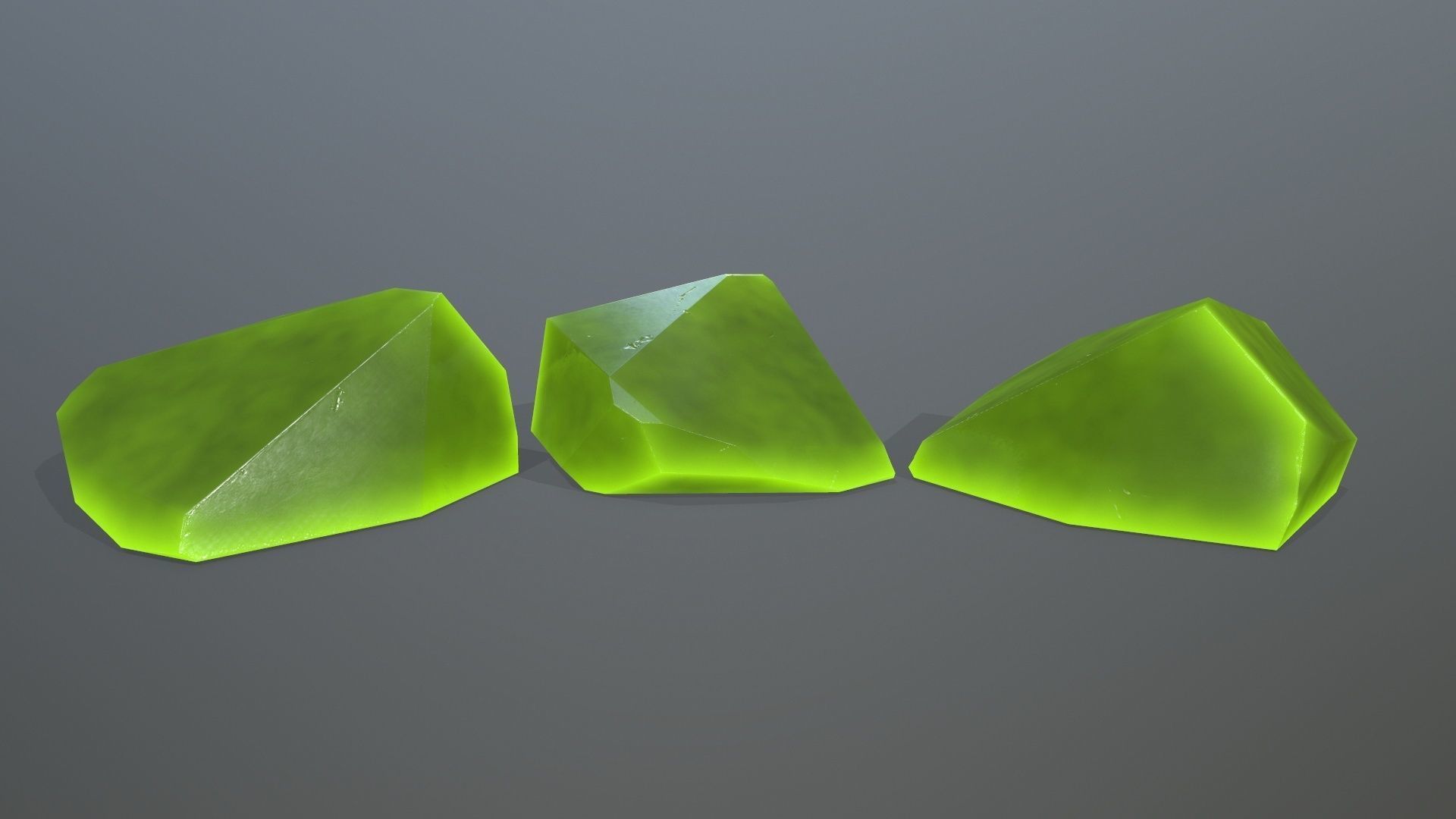 Crystal Set of stones Low-poly 3D model_3