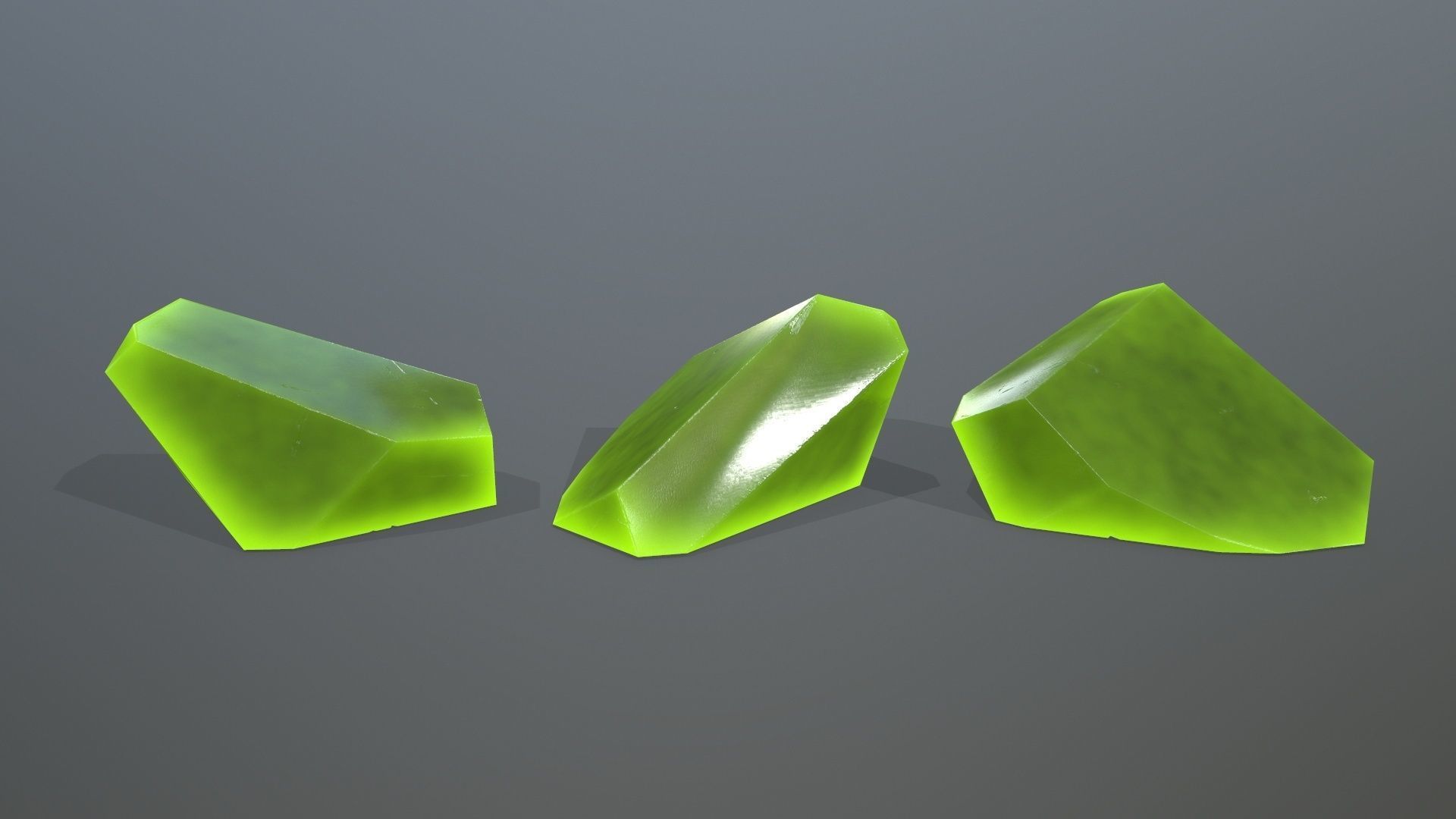 Crystal Set of stones Low-poly 3D model_4