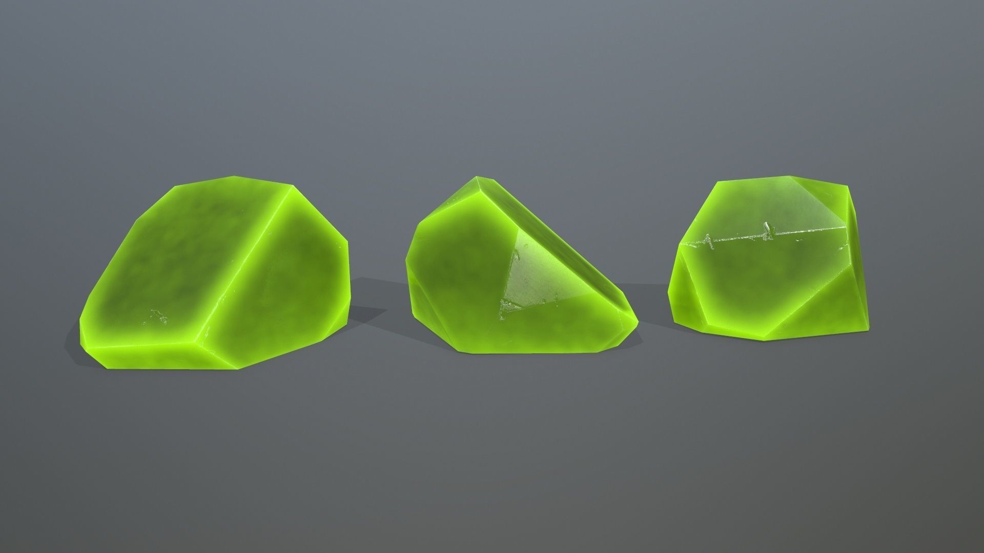 Crystal Set of stones Low-poly 3D model_6