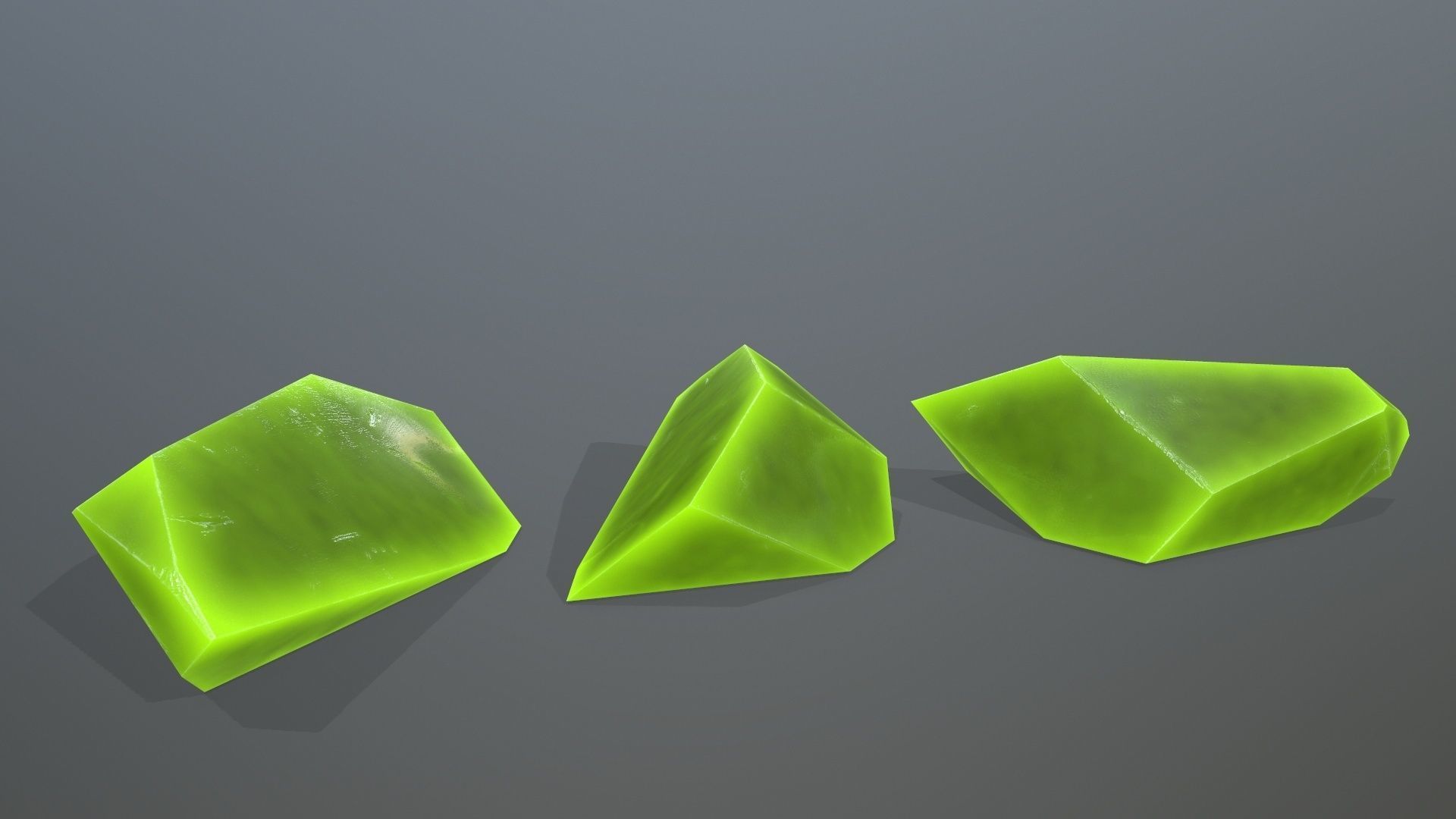 Crystal Set of stones Low-poly 3D model_2