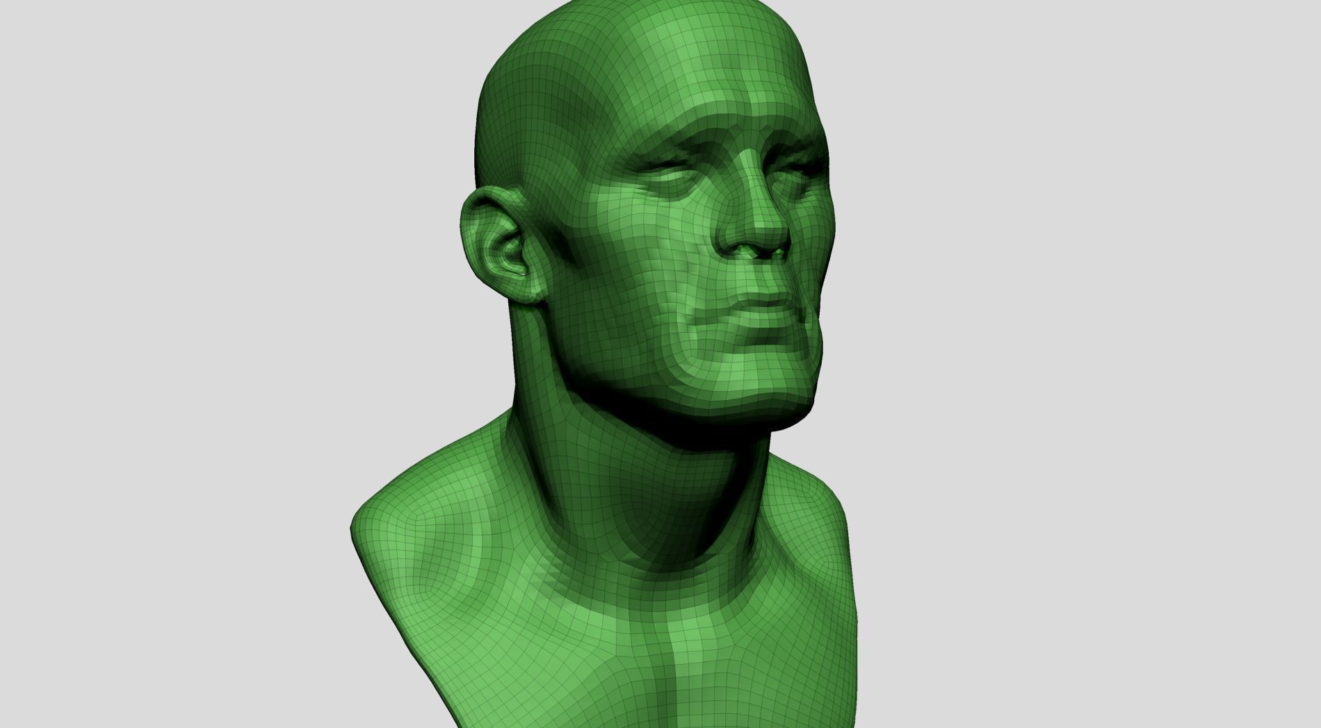 Base Male Head A 3D model_10