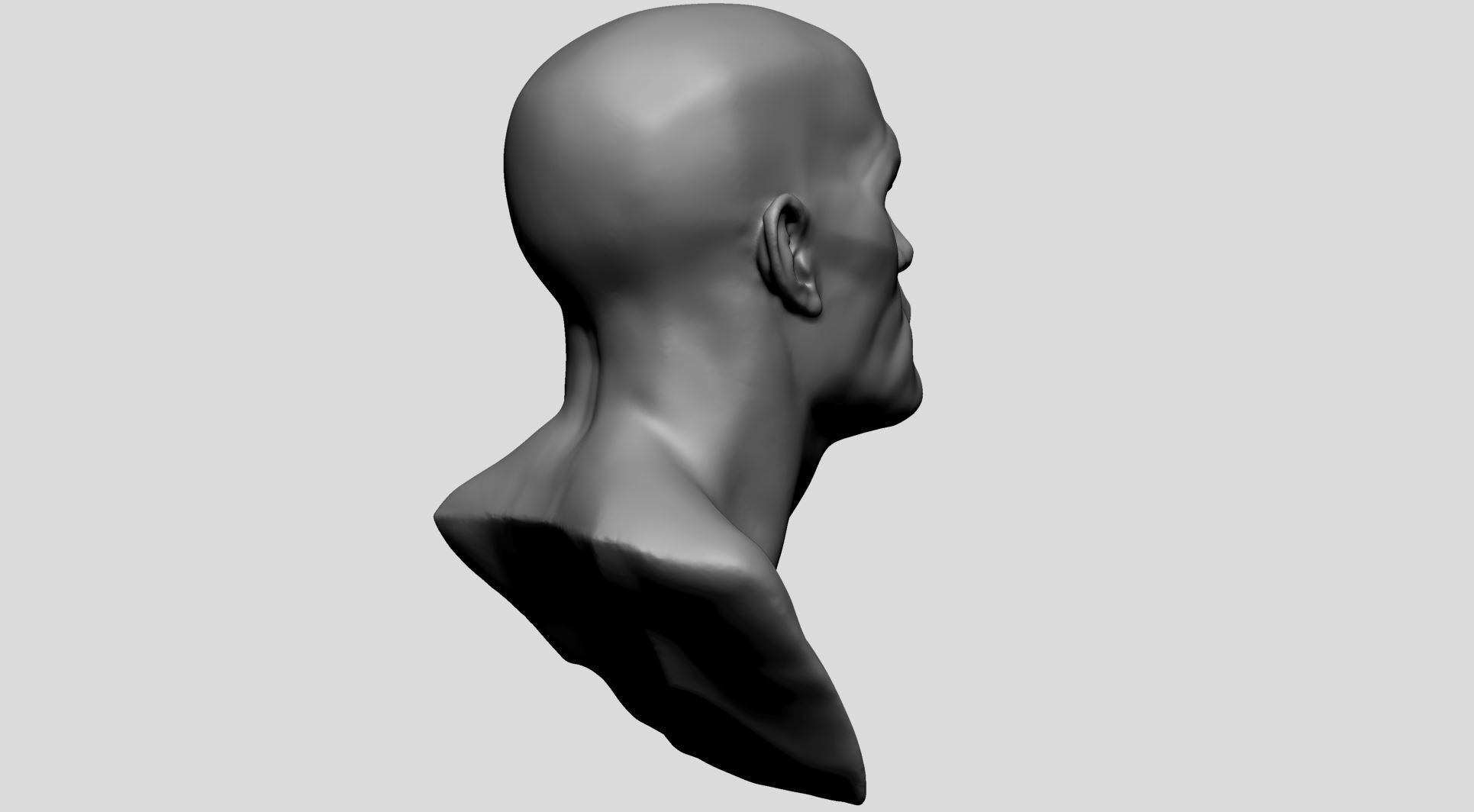 Base Male Head A 3D model_3