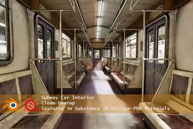 Subway Car Interior 3D model