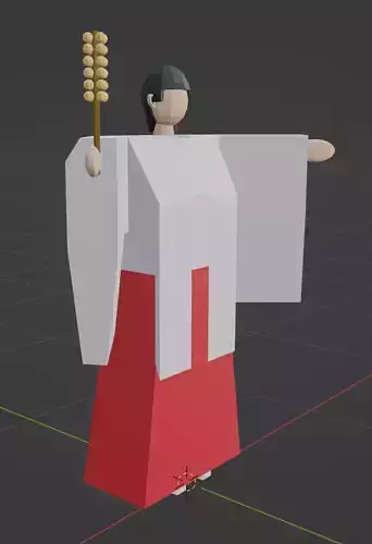 MIKO-JAPAN japanese woman holding stick